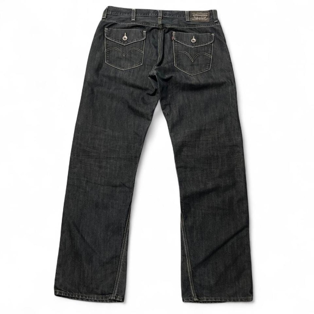 Levis 514 slim straight denim jeans flap pocket twisted seam size 35/34